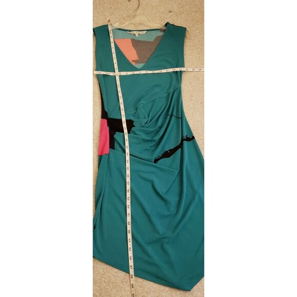 Rachel Rachel Roy Lightweight V Neck Asymmetrical Hem Drape Front Dress XS EUC - Picture 5 of 7